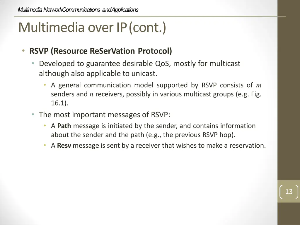 multimedia network communications and applications 11