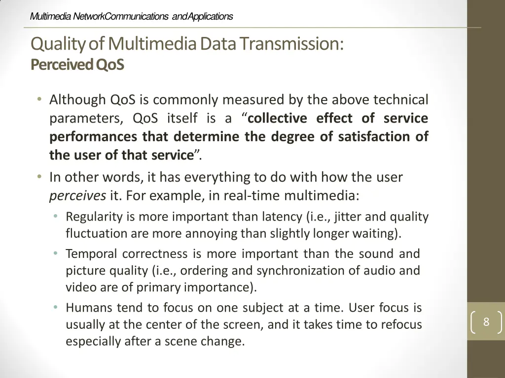 multimedia network communications and applications 6