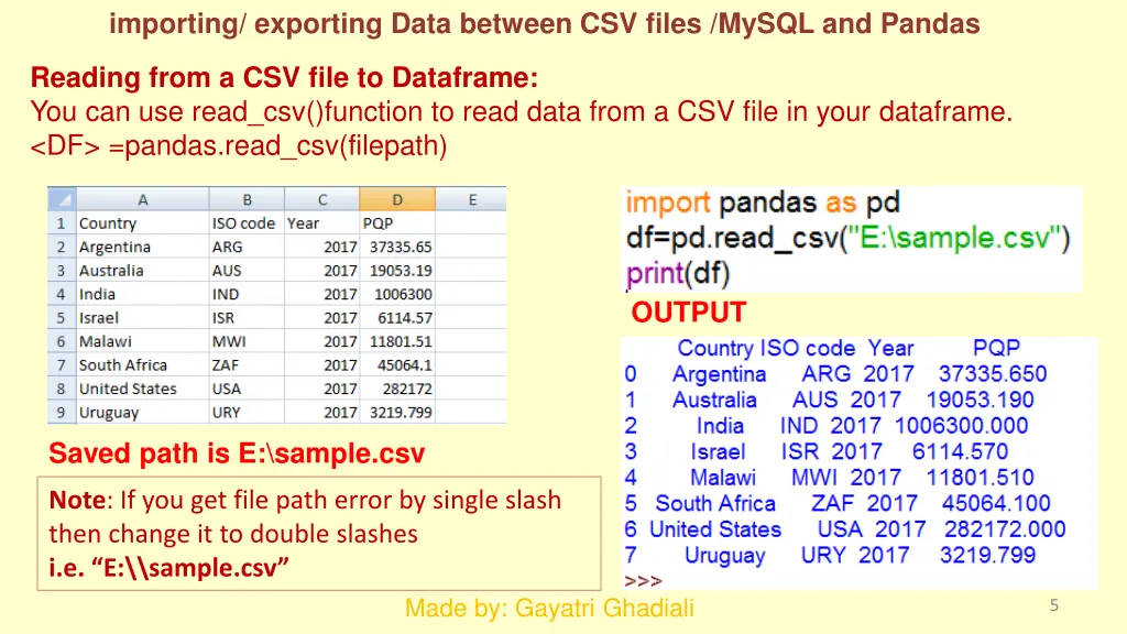 importing exporting data between csv files mysql 3