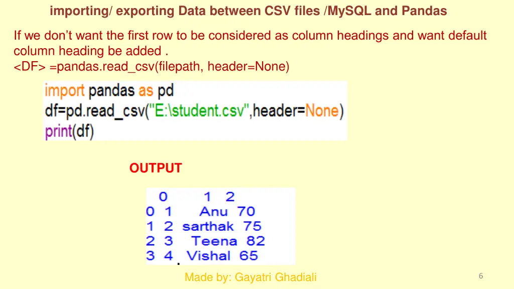 importing exporting data between csv files mysql 4