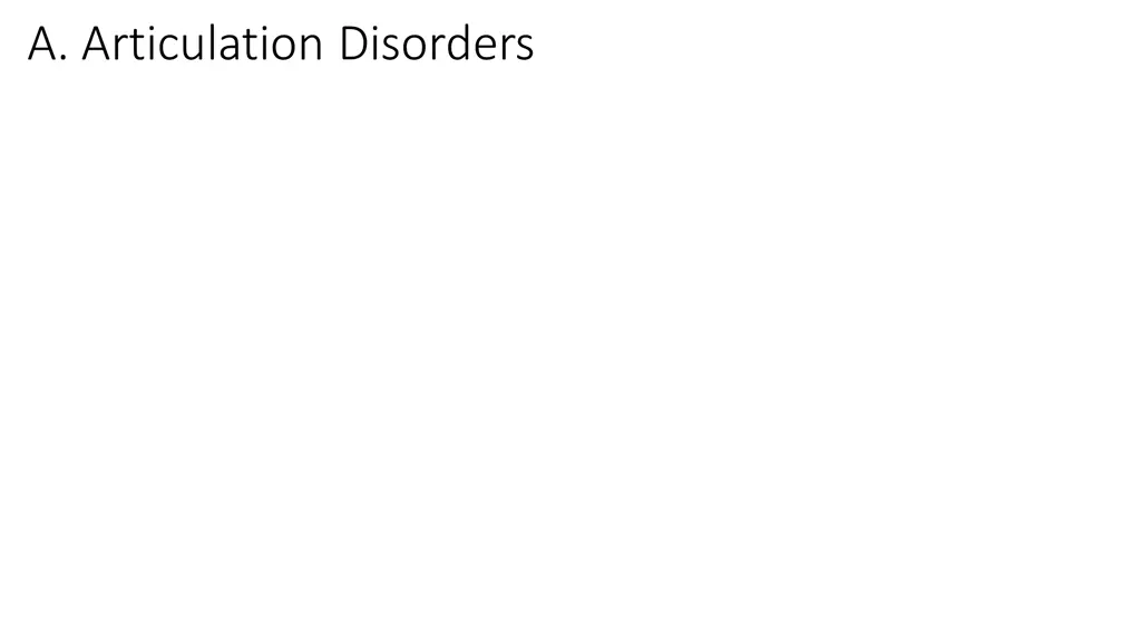 a articulation disorders