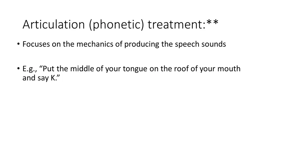 articulation phonetic treatment