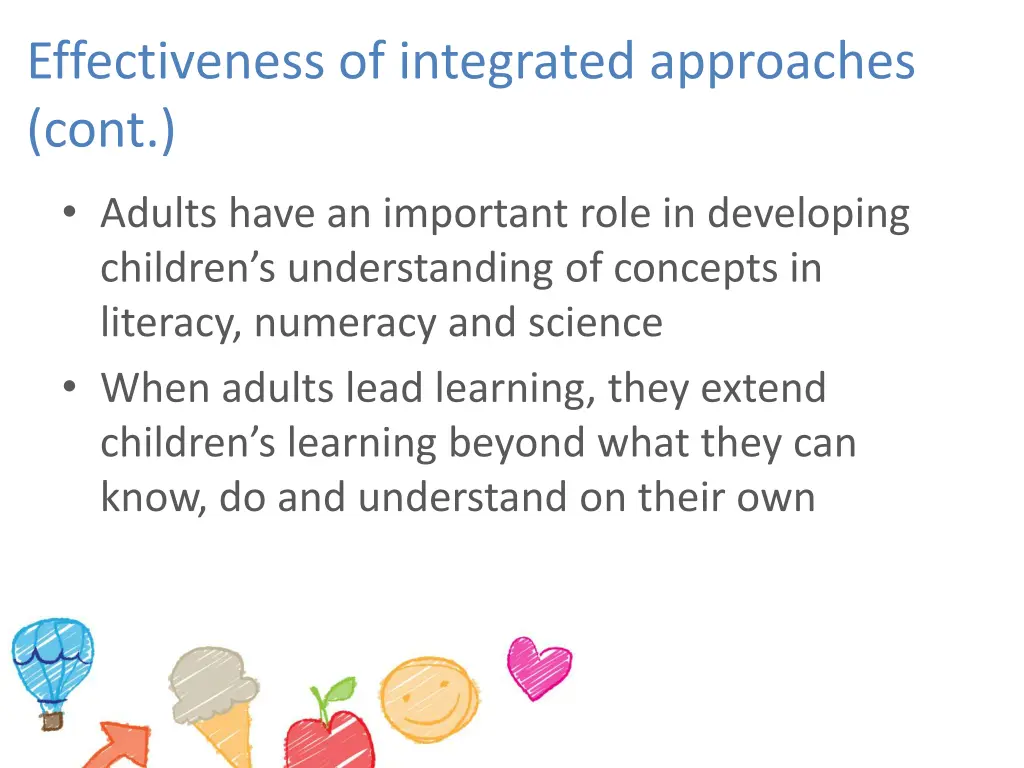 effectiveness of integrated approaches cont 1