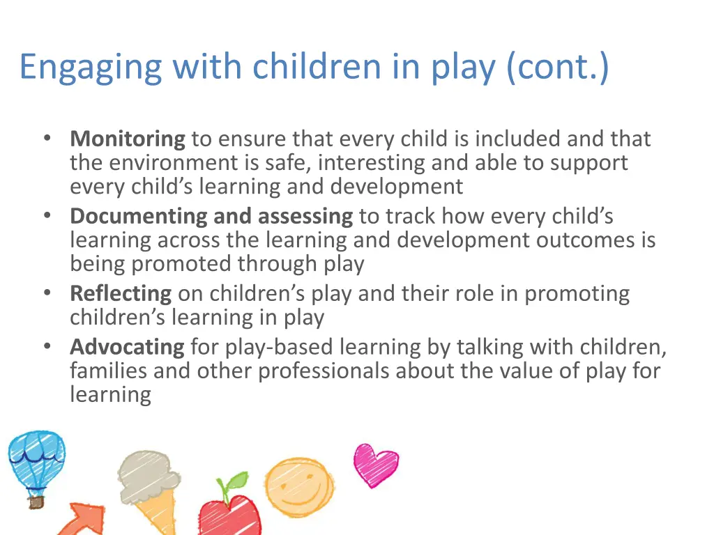 engaging with children in play cont