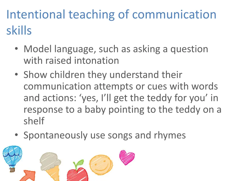 intentional teaching of communication skills