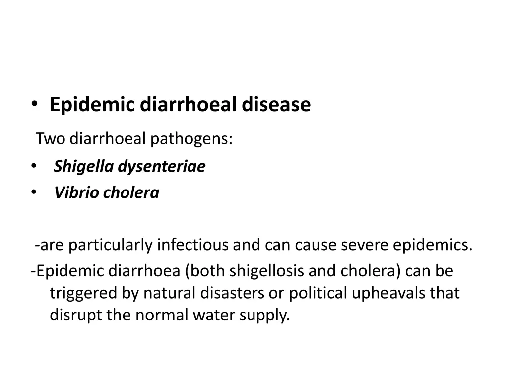 epidemic diarrhoealdisease