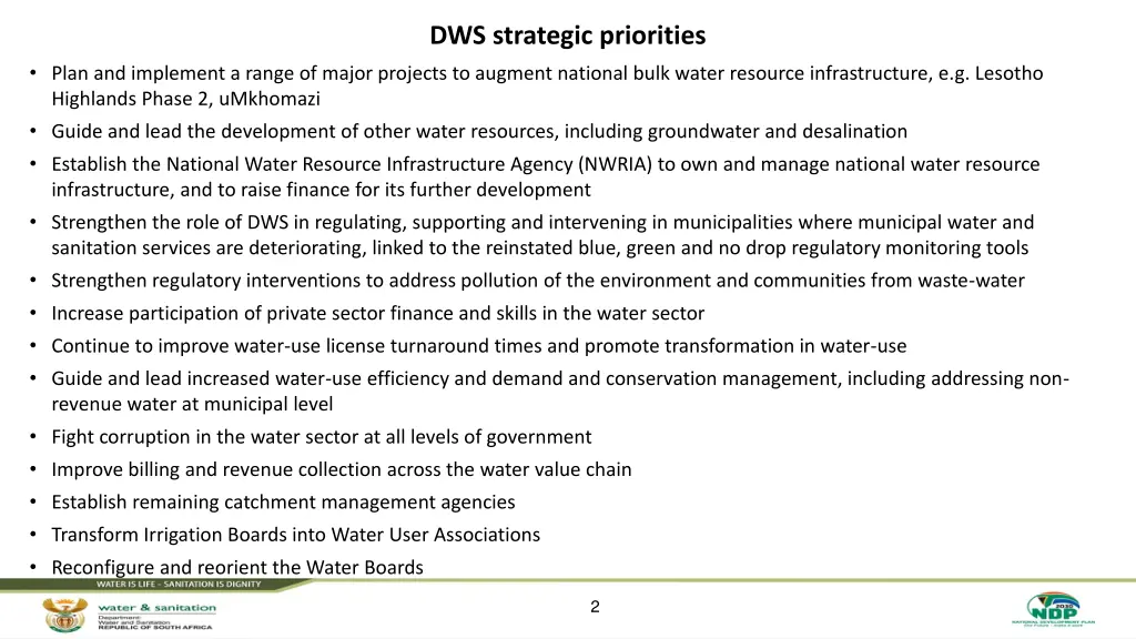 dws strategic priorities