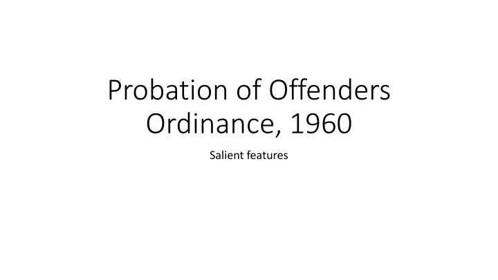 probation of offenders ordinance 1960