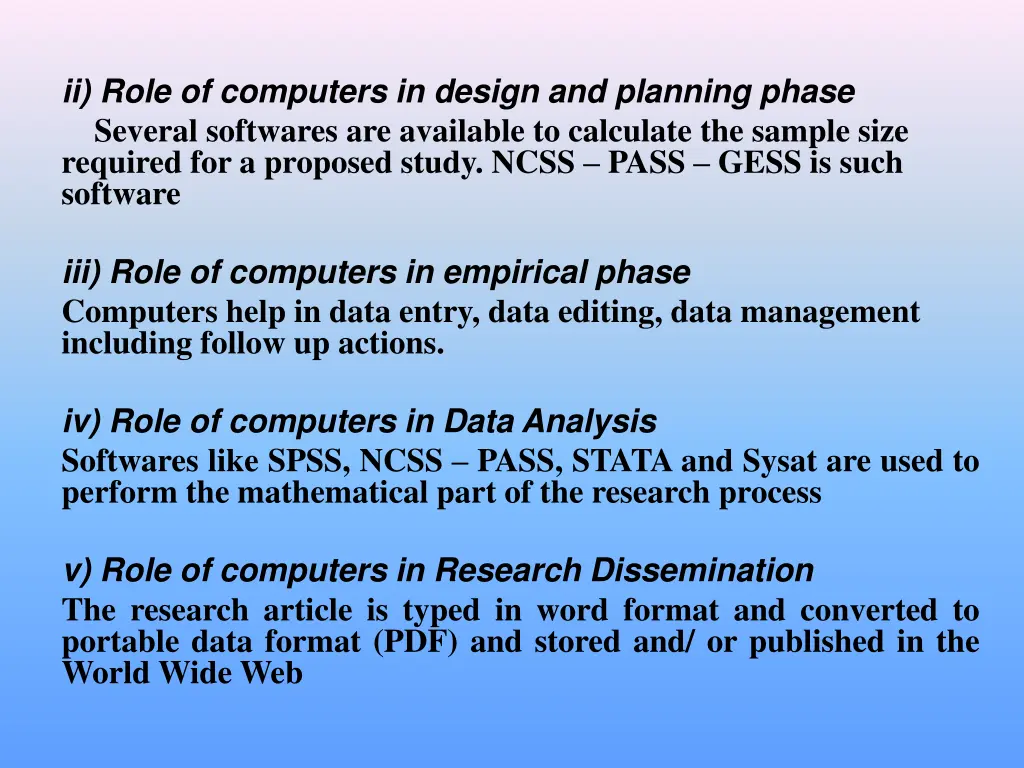 ii role of computers in design and planning phase