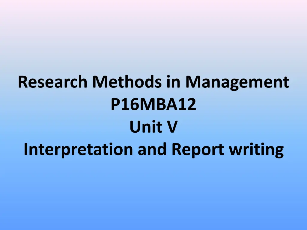 research methods in management p16mba12 unit