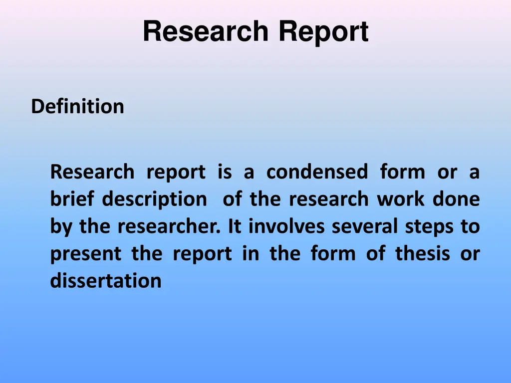 research report