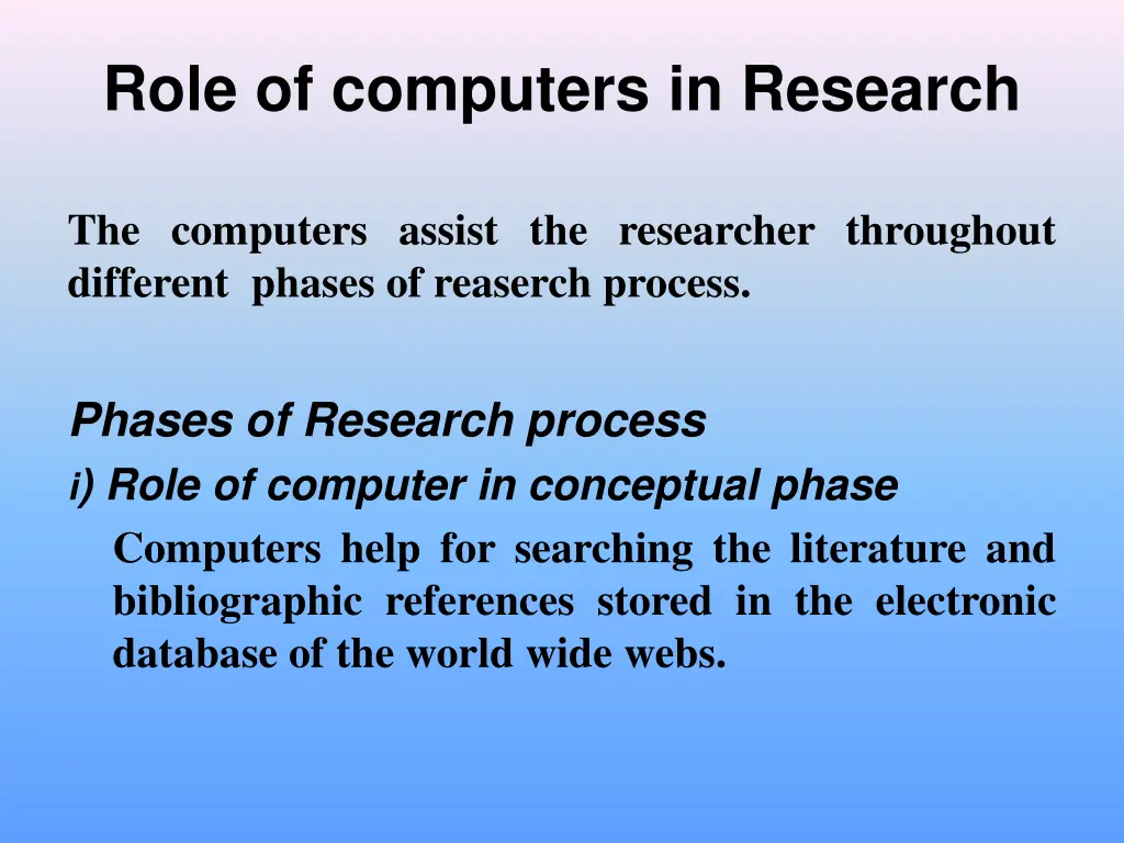 role of computers in research