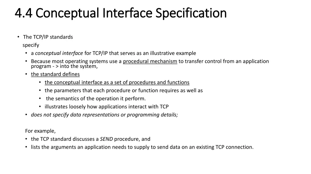 4 4 conceptual interface specification