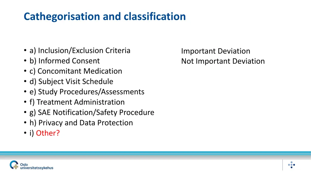 cathegorisation and classification