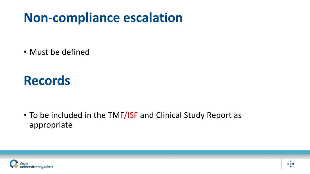 non compliance escalation