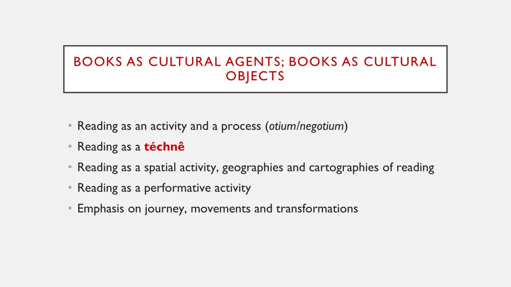 books as cultural agents books as cultural objects