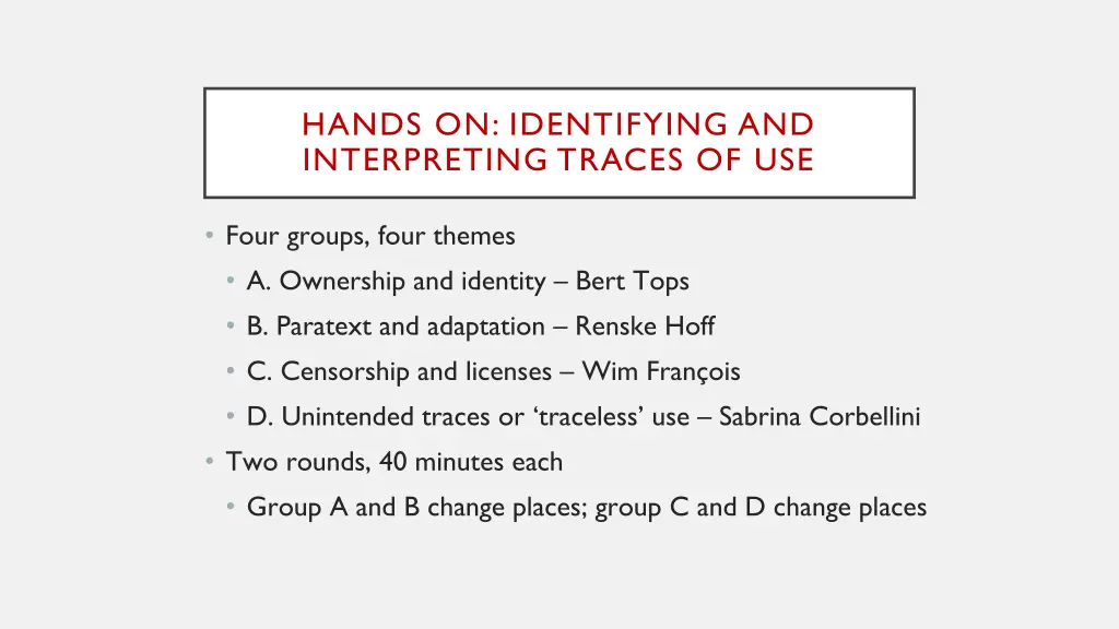 hands on identifying and interpreting traces