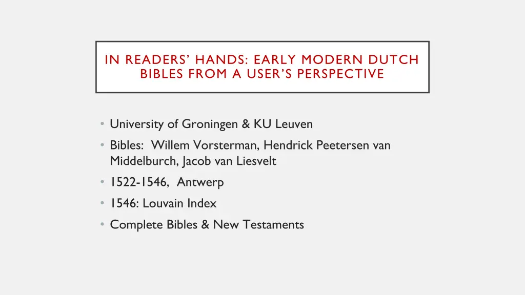 in readers hands early modern dutch bibles from