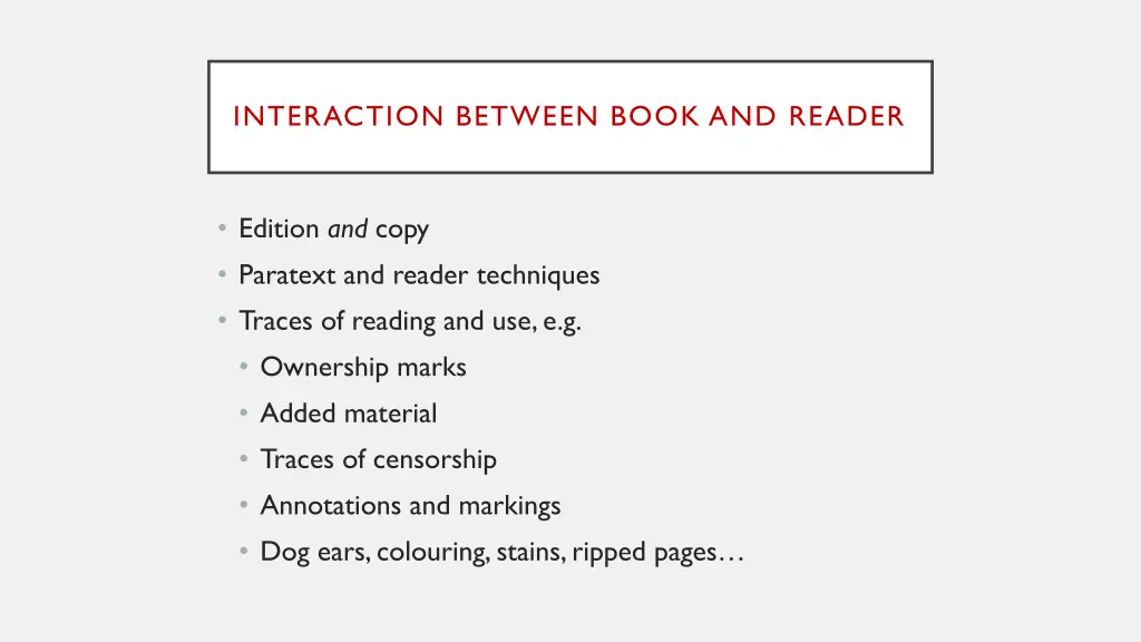 interaction between book and reader