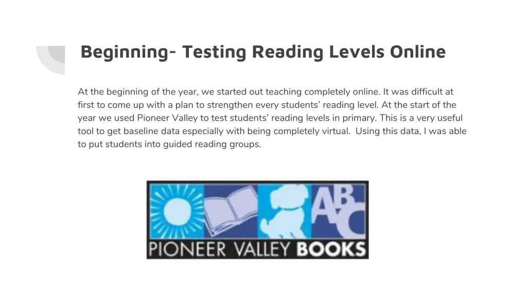 beginning testing reading levels online