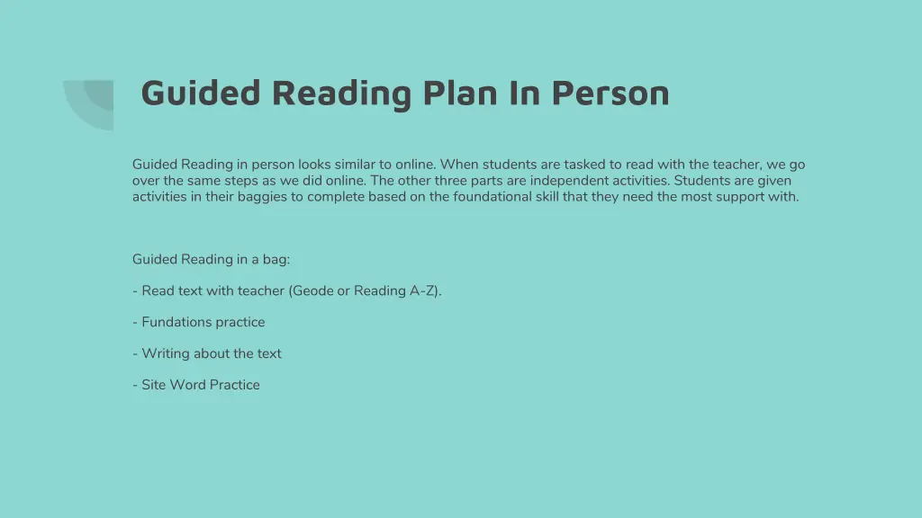 guided reading plan in person