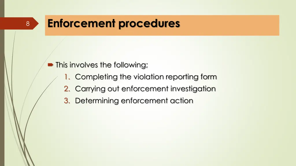 enforcement procedures