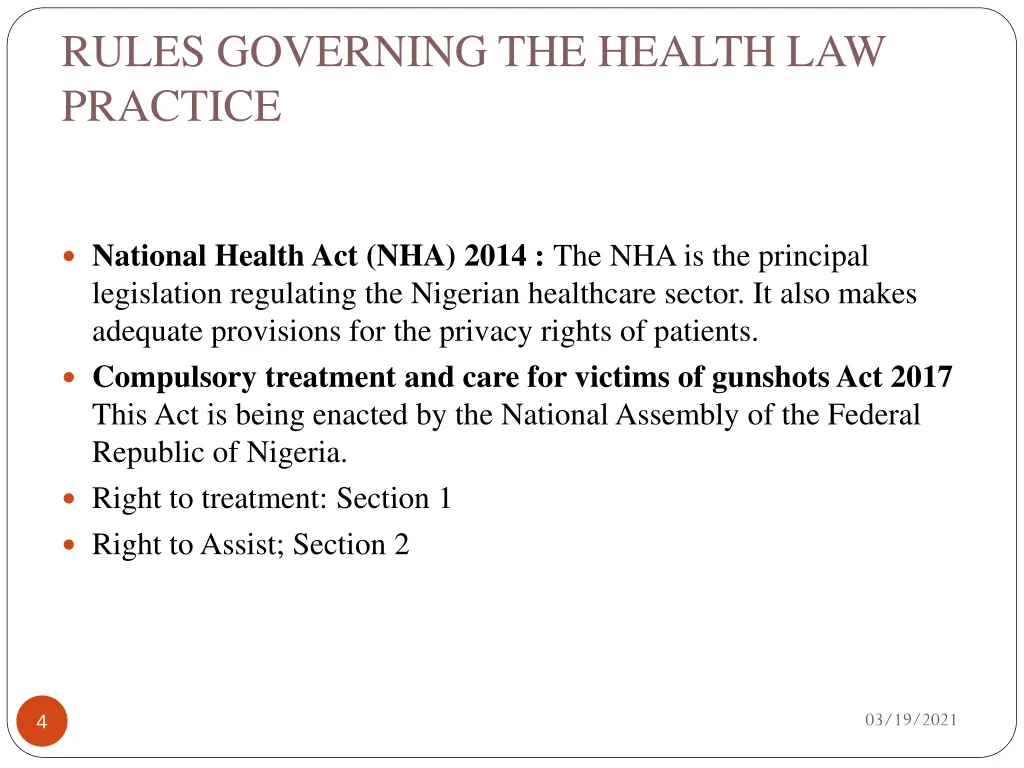 rules governing the health law practice