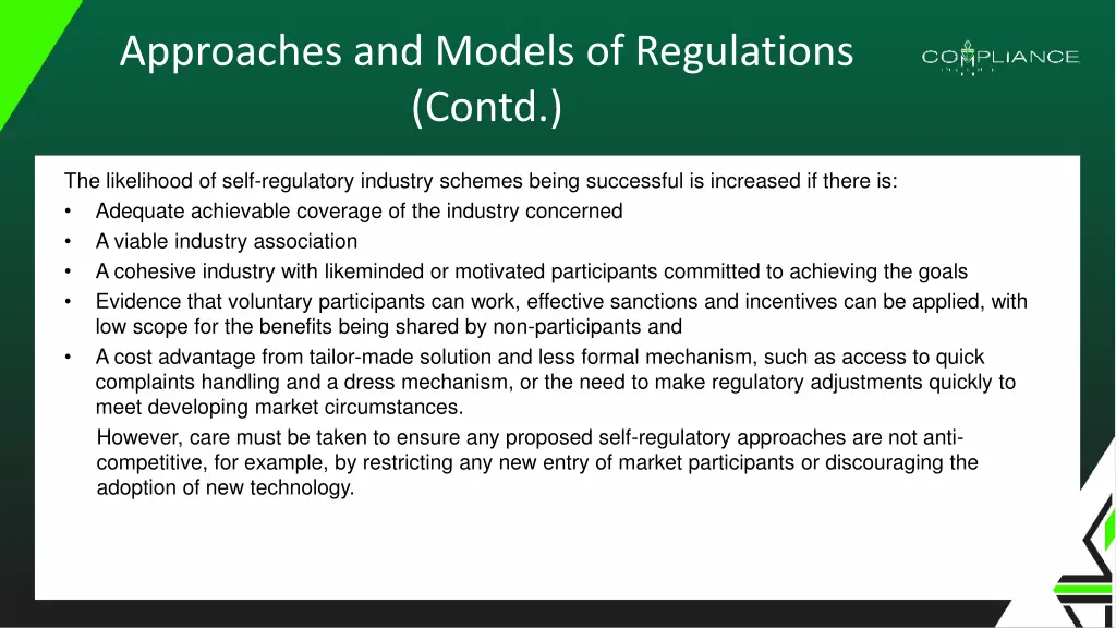 approaches and models of regulations contd 2