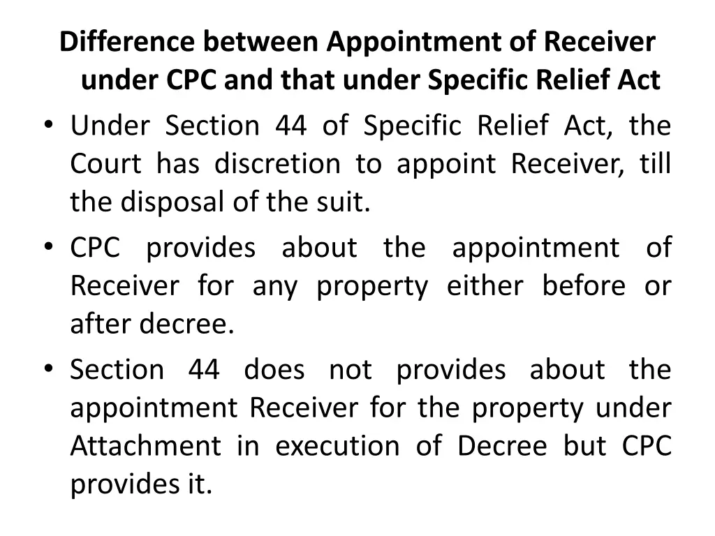 difference between appointment of receiver under