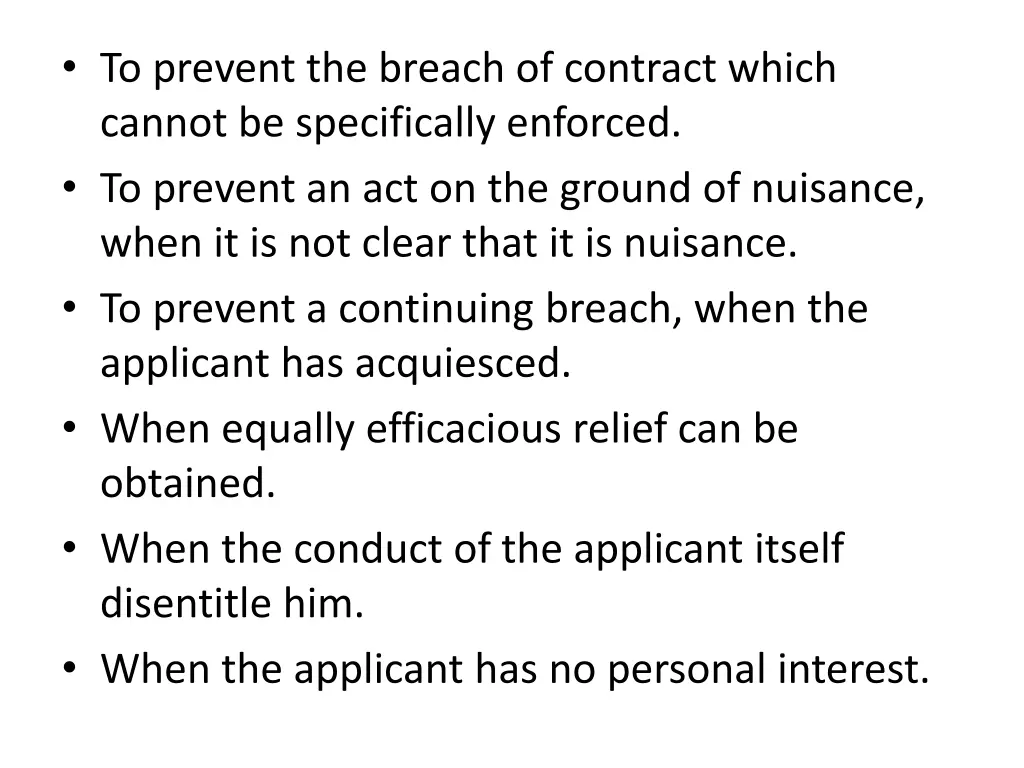 to prevent the breach of contract which cannot