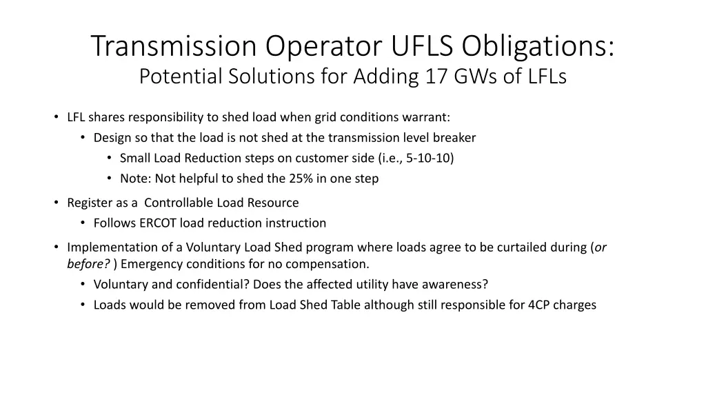 transmission operator ufls obligations potential 1