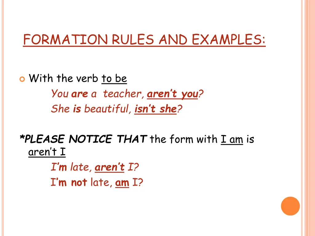 formation rules and examples