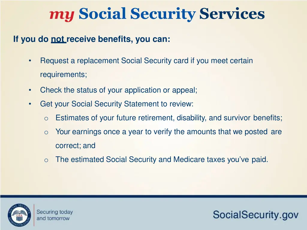 my social security services