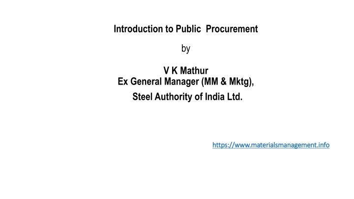 introduction to public procurement