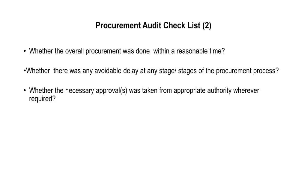 procurement audit check list 2