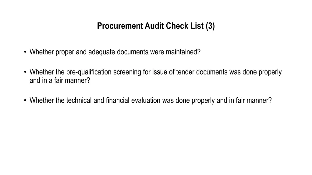 procurement audit check list 3