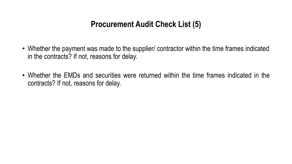 procurement audit check list 5