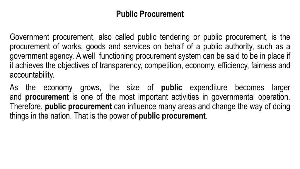 public procurement