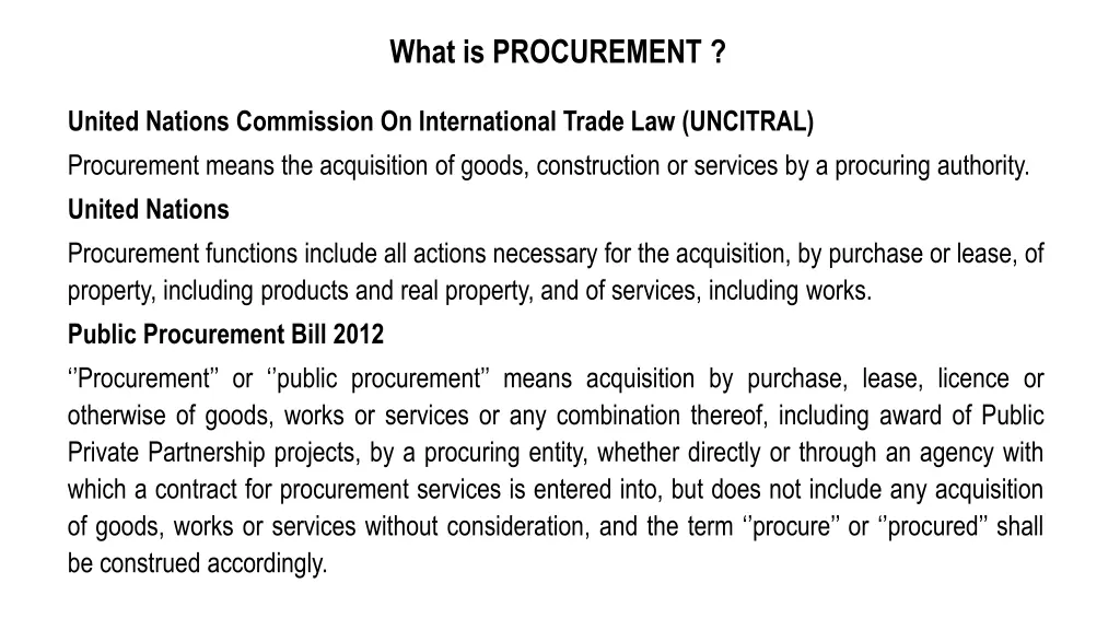 what is procurement