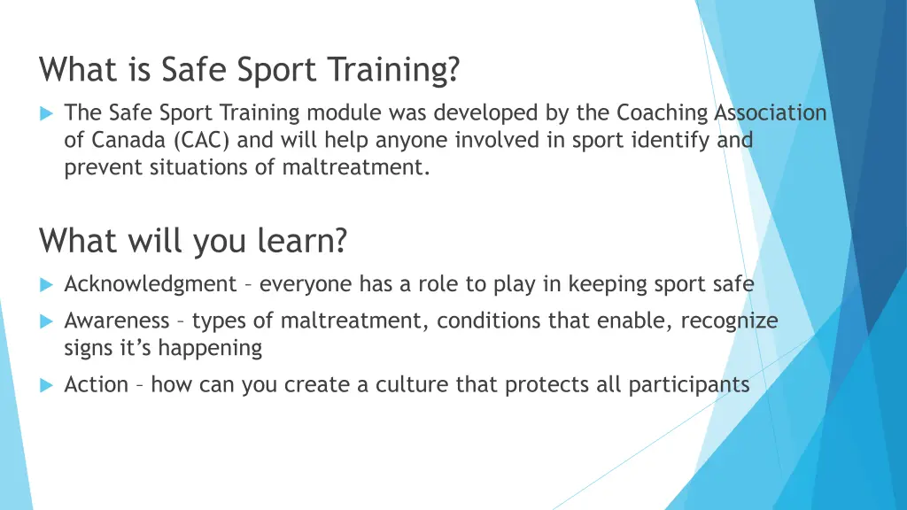 what is safe sport training