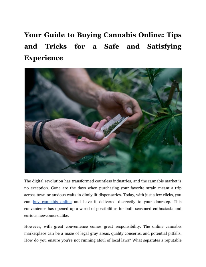 your guide to buying cannabis online tips