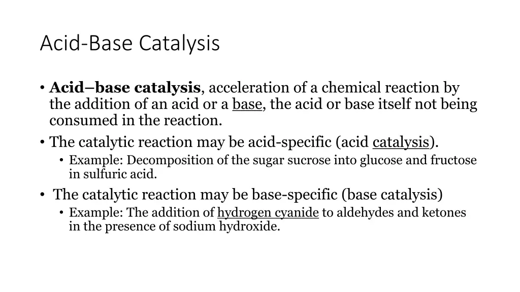 acid base catalysis