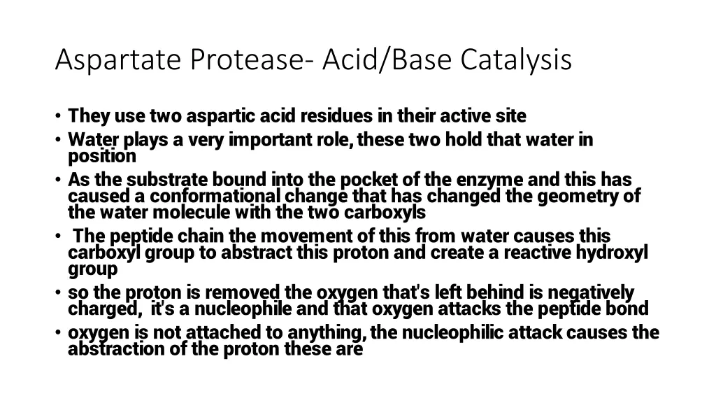 aspartate protease acid base catalysis