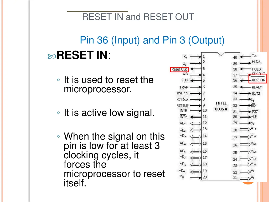 reset in and reset out