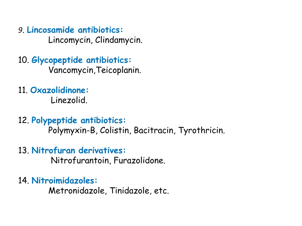 9 lincosamide antibiotics lincomycin clindamycin