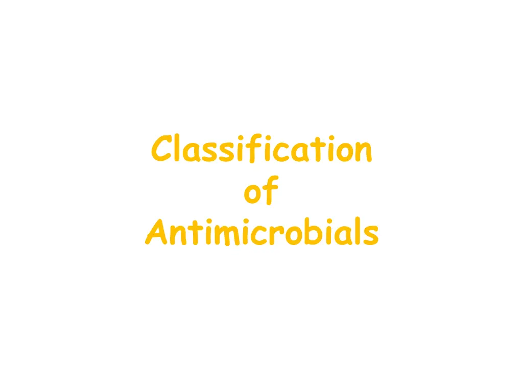 classification of antimicrobials