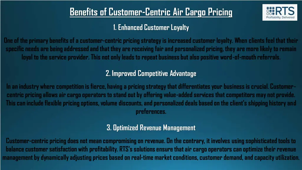 benefits of customer centric air cargo pricing