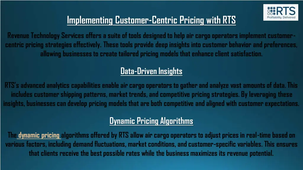 implementing customer centric pricing with rts