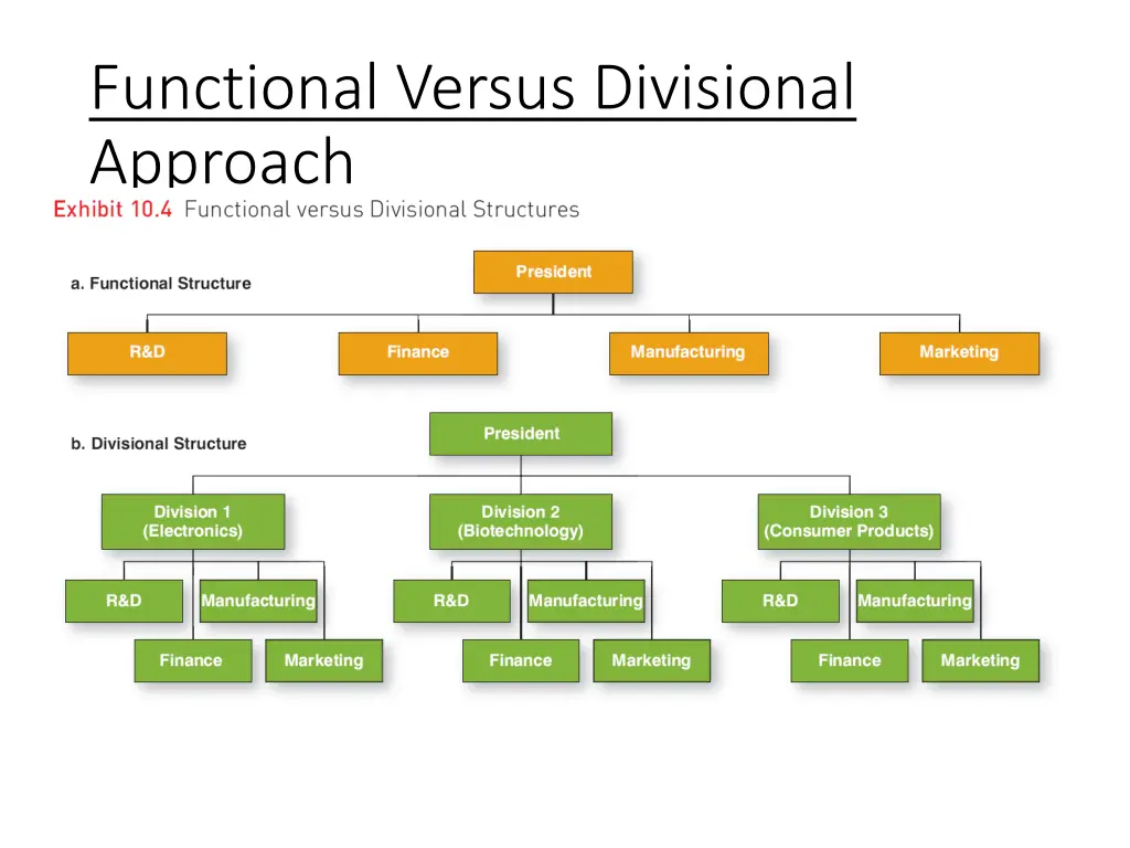 functional versus divisional approach