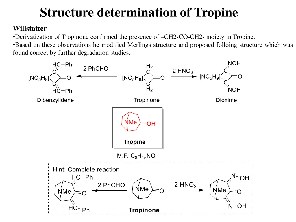 structure determination of tropine 2